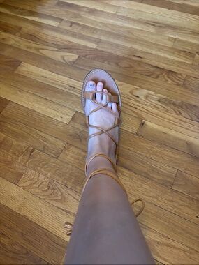 Madewell Tan Lace-Up Strappy Gladiator Sandals